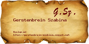 Gerstenbrein Szabina névjegykártya